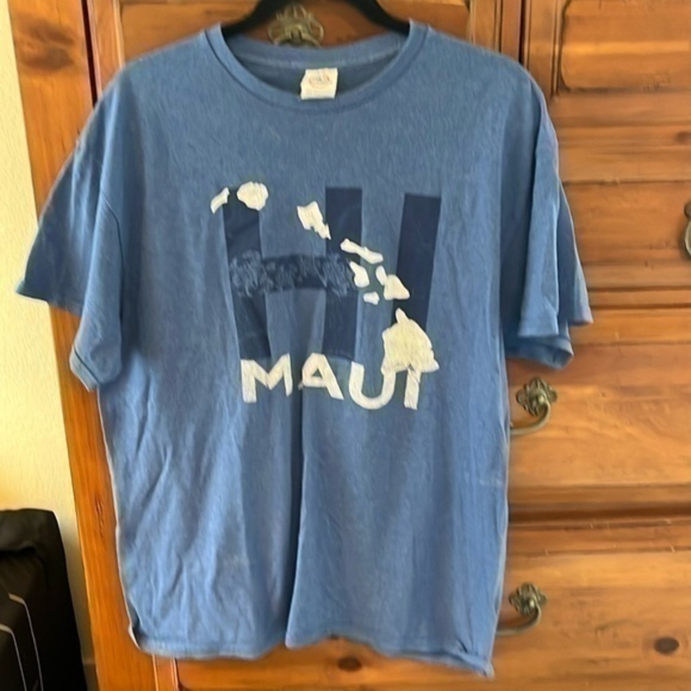 Delta Apparel Women’s Blue Maui Tee Size Large EUC